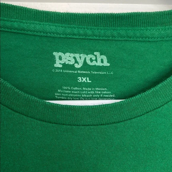 Psych Television Show Green Graphic T-Shirt - Picture 2 of 6